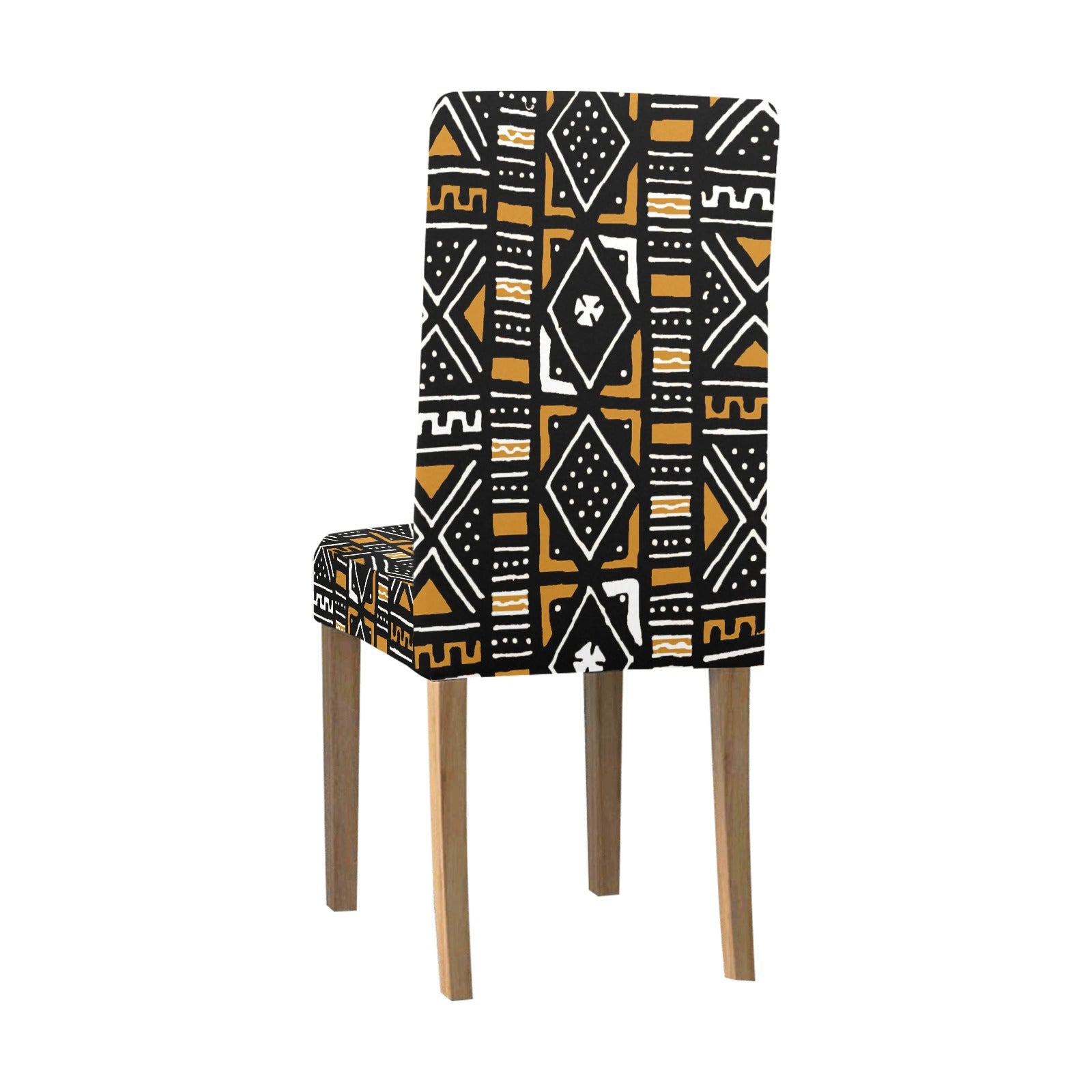 African Mudcloth Print Chair Covers: Stretchy and Removable
