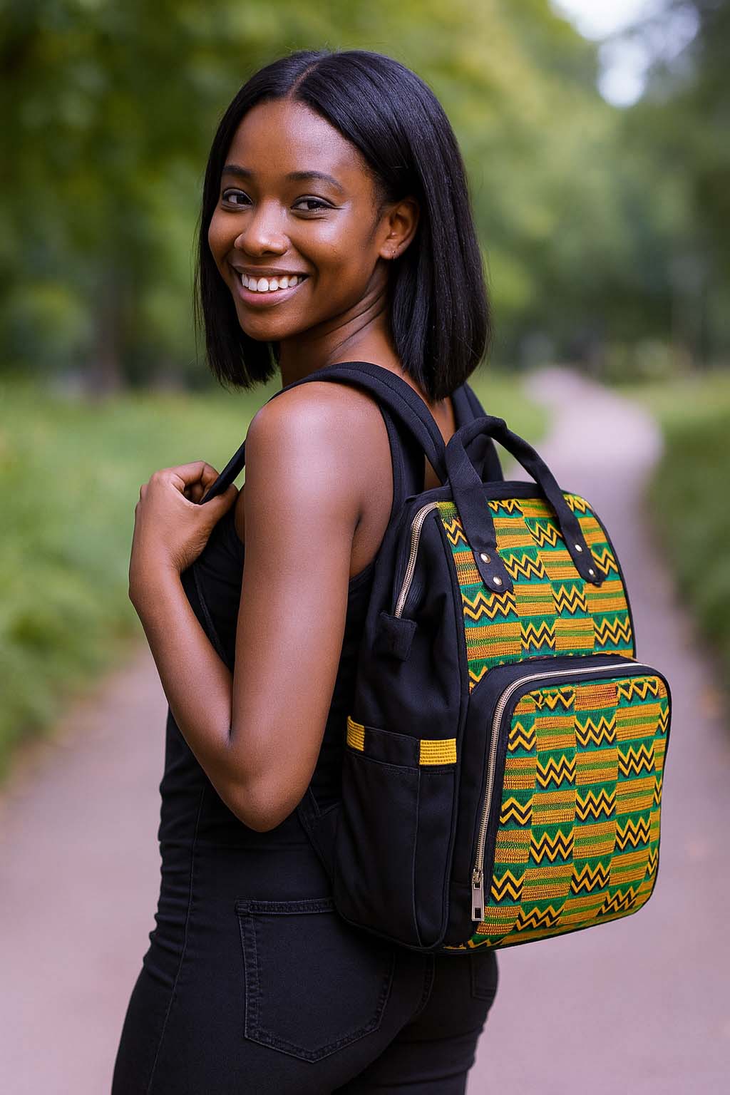 African Kente Backpack | Afro Ghana Fashion | Diaper Bag