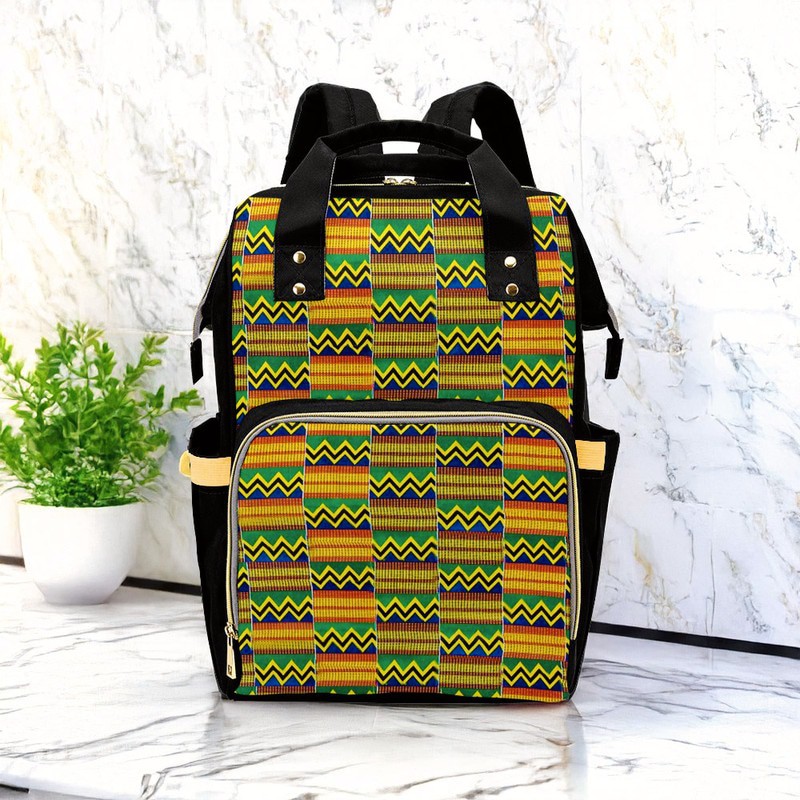 African Kente Backpack | Afro Ghana Fashion | Diaper Bag