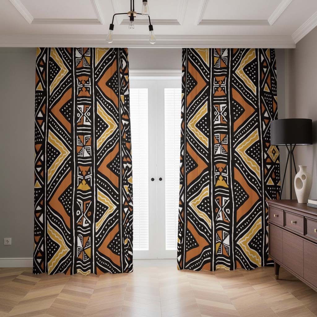 African Tribal Geometric Blackout Curtains (Two-Piece)