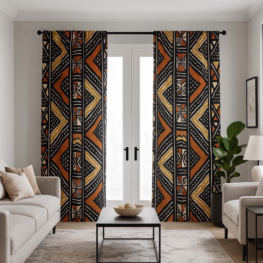 African Tribal Geometric Blackout Curtains (Two-Piece)