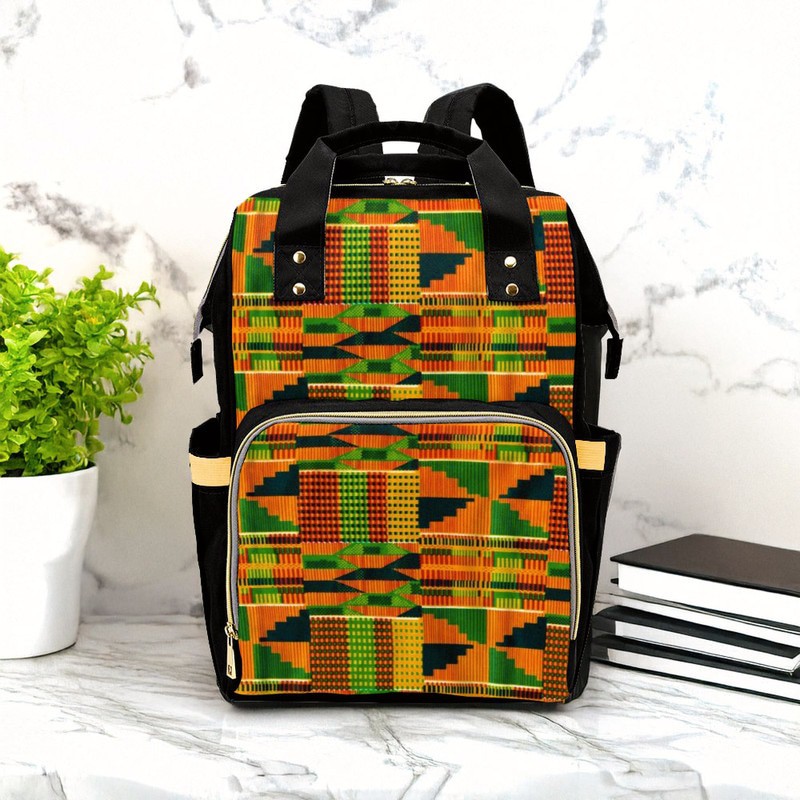 Afro Traditional Kente Backpack | Ghanaian Fashion | Diaper Bag