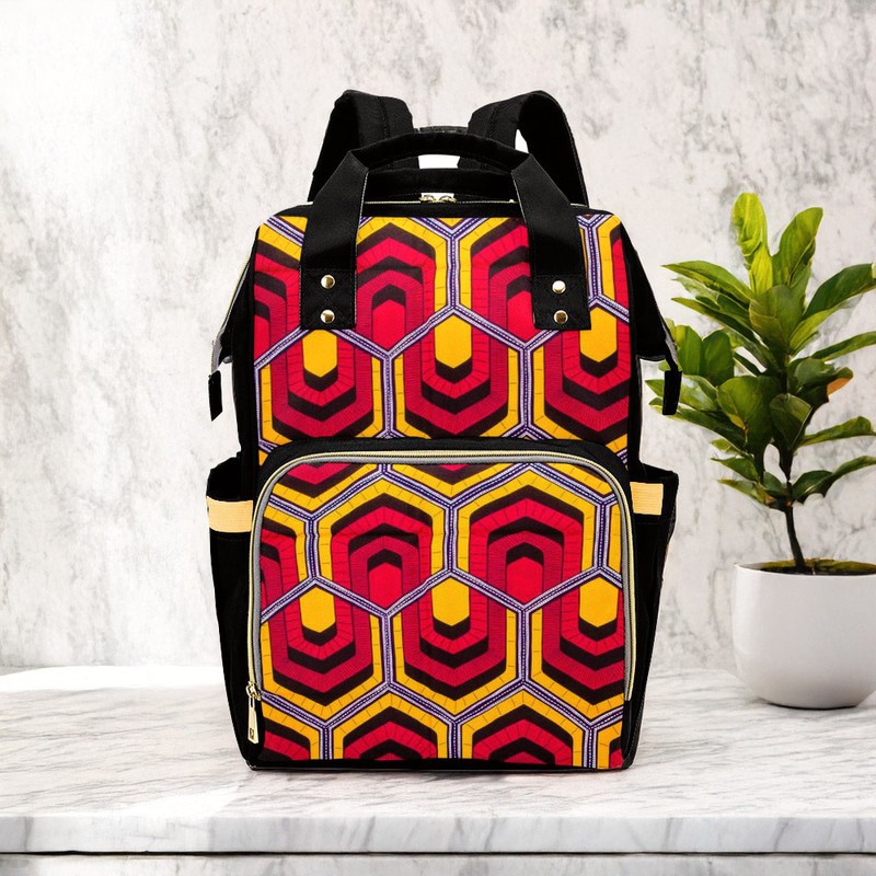 Ankara Afrocentric Backpack Geometrical Print | Afro Style