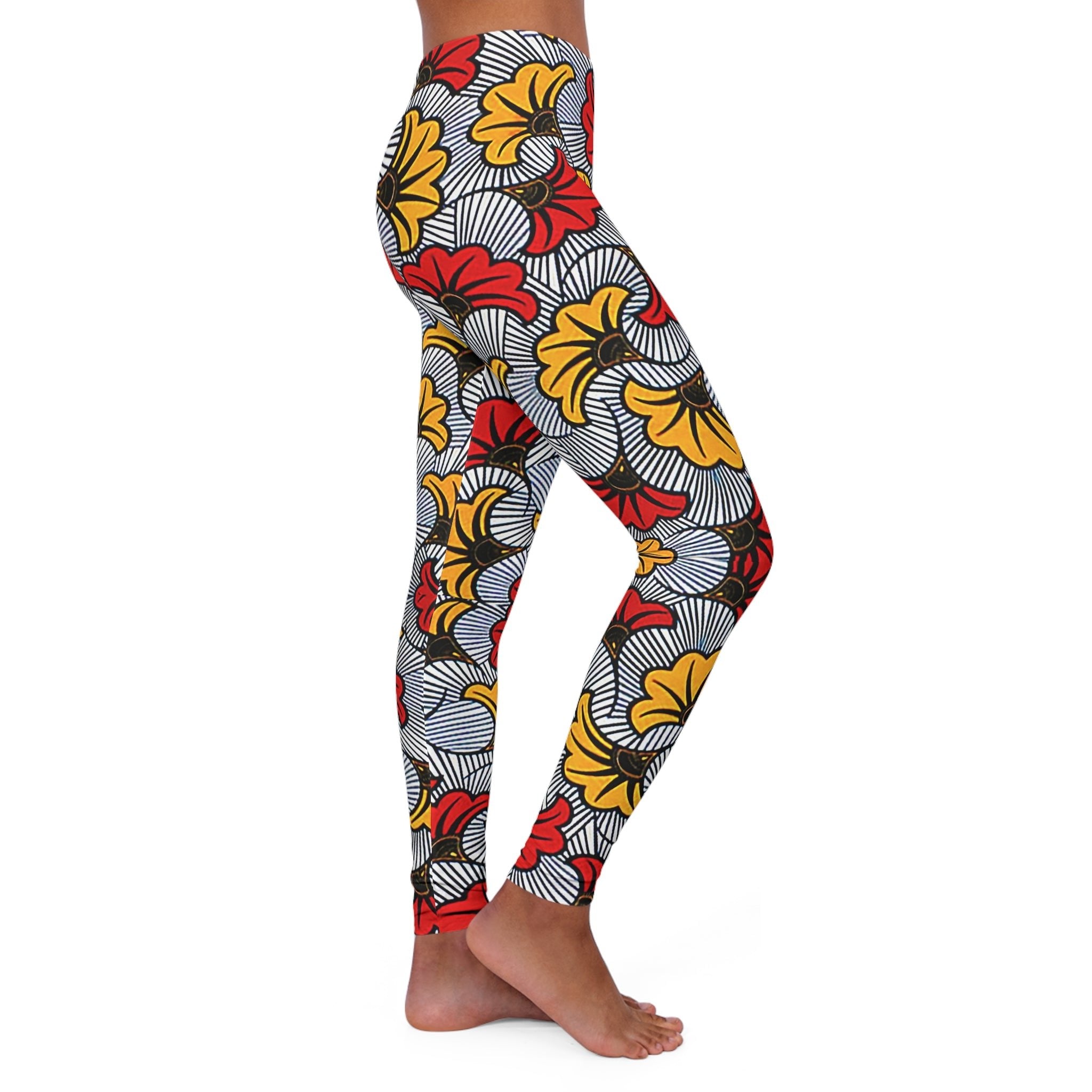 Ankara Leggings in Wedding Flower Print