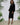 Black Midi Wrap Pencil Dress Big Bishop Sleeve