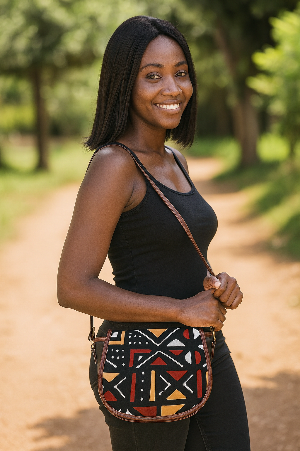 Bogolan African Print Bag Multicolored | Sadle Style