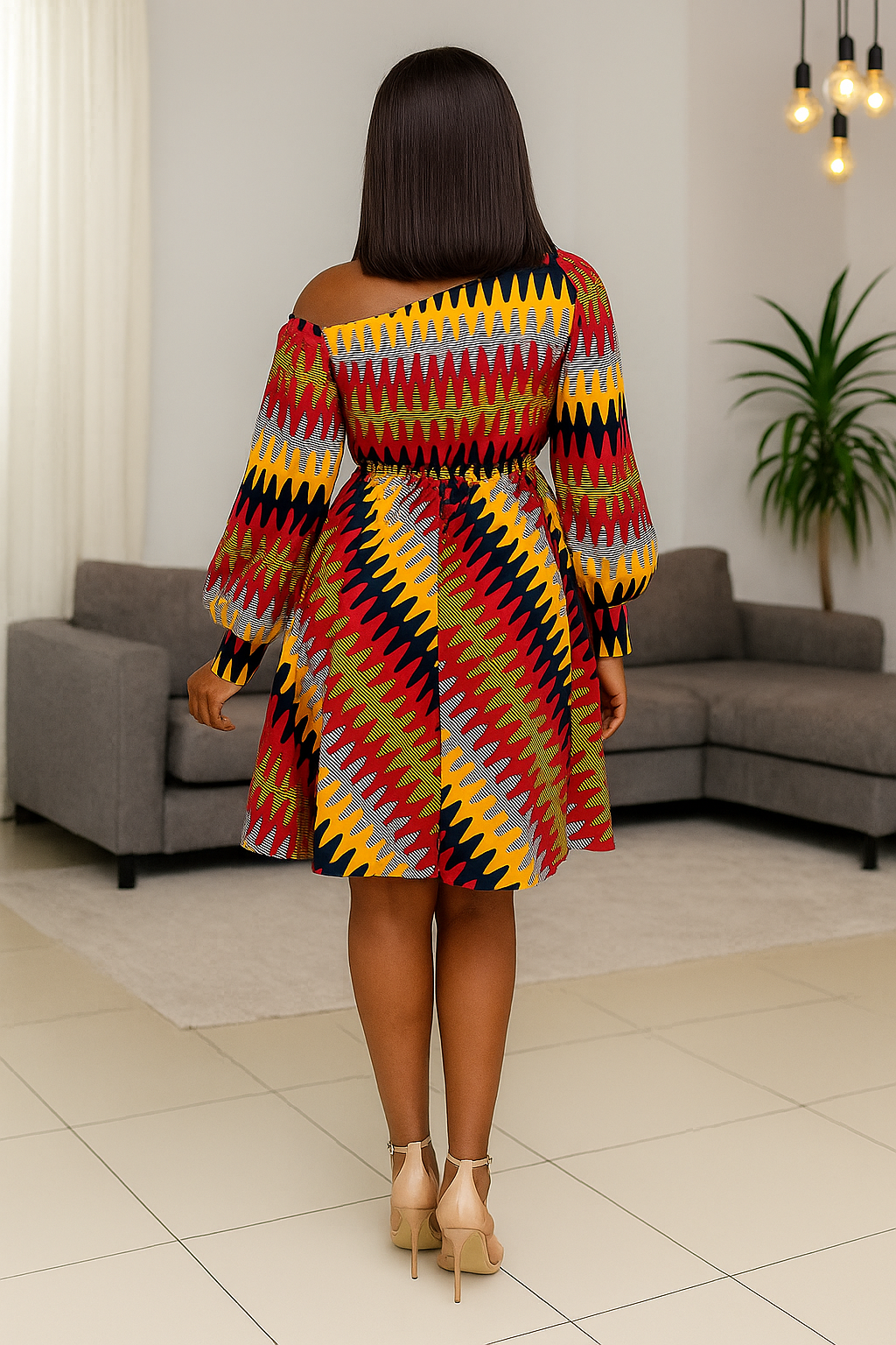 Bold-Sleeved African Off Shoulder Dress – Grace & Attitude