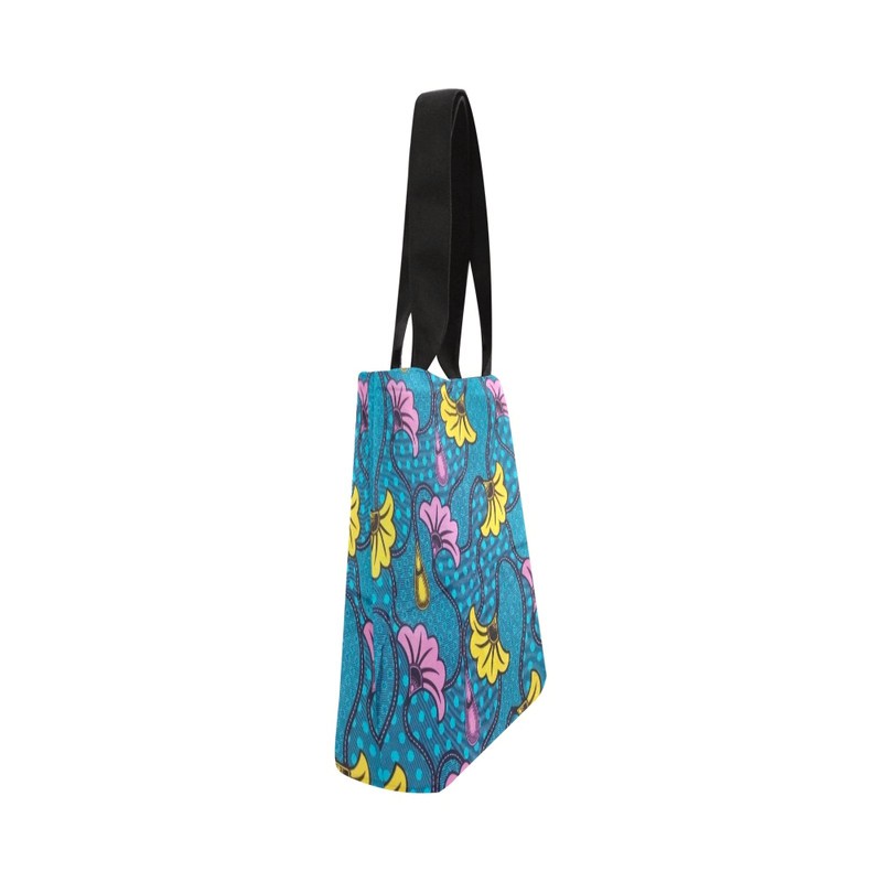 Colorful African Wax Tote Bag | Floral Fashion | Large Capacity