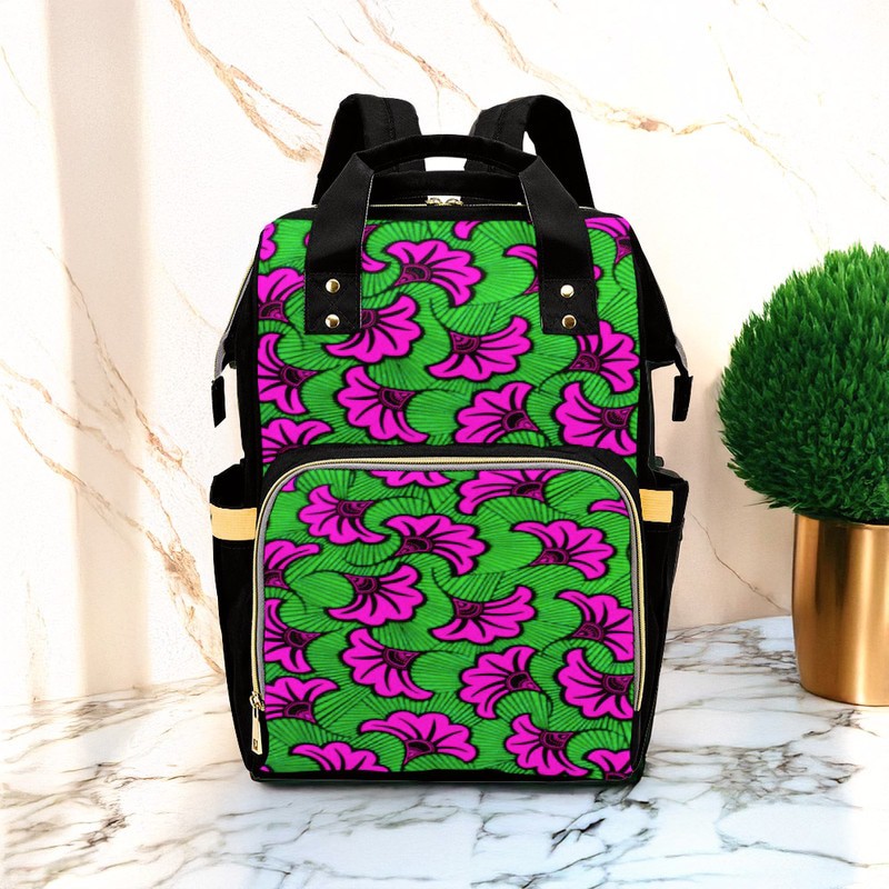 Colorful Ankara Backpack Floral Print | Afrocentric Style