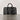 African Leather Travel Bag with Black & White Mud Cloth Print