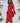 Faux Wrap Pencil Midi Funnel Bell Sleeve Red Dress Women