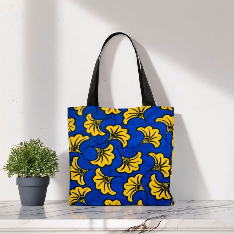 Floral African Wax Tote Bag | Native Fashion | Large Capacity