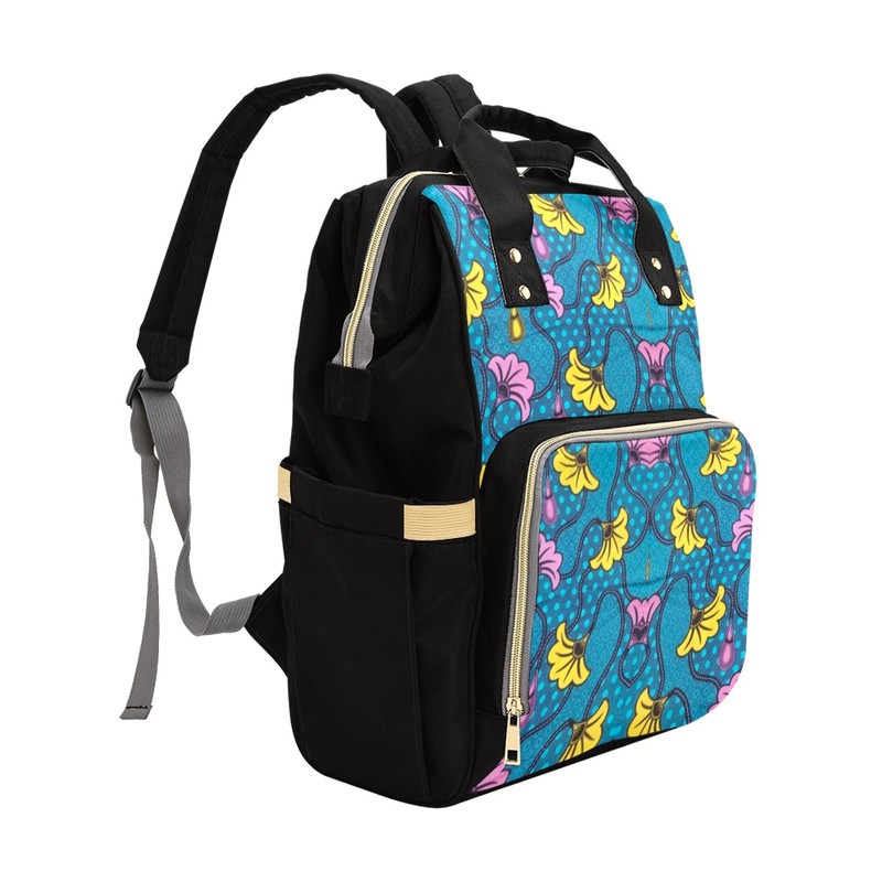 Floral Ankara Wax Print Afro Backpack | Native Fashion