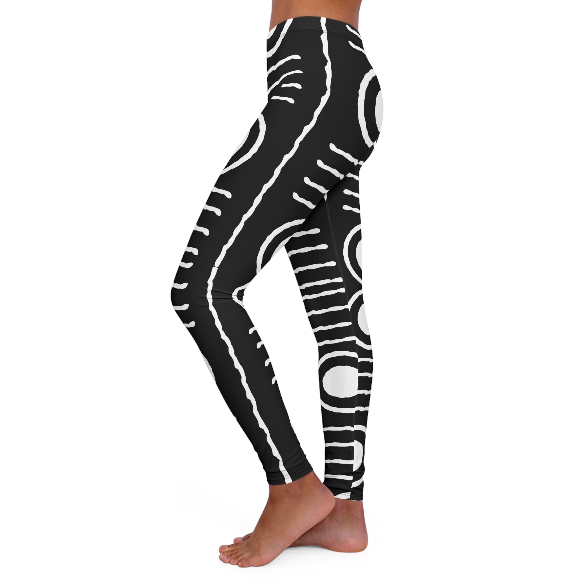 Geometric Print Leggings Traditional African Mandala Pattern