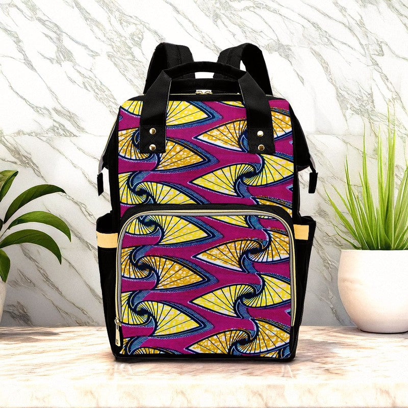Geometrical Print Ankara Backpack | Afrocentric Fashion