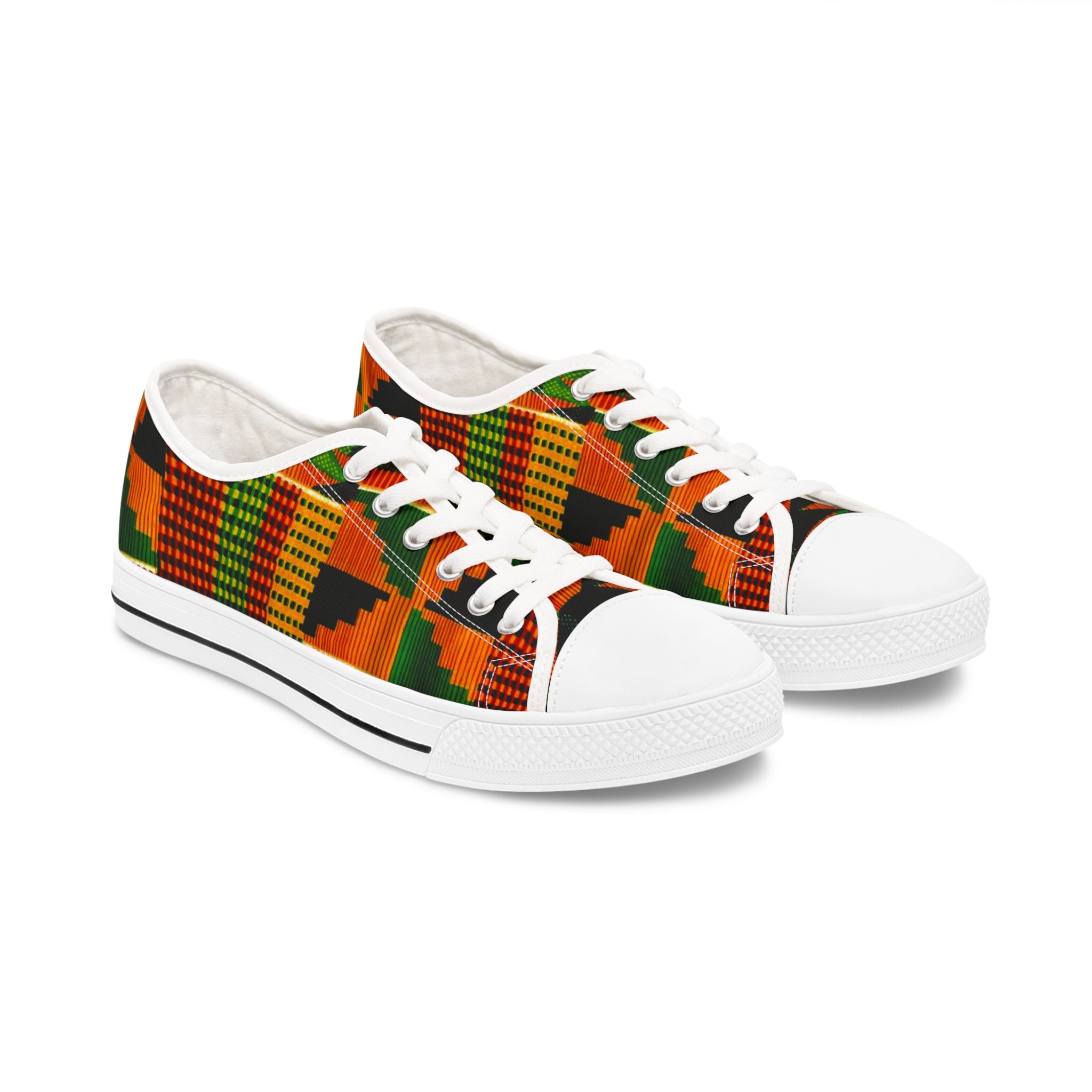 Kente Shoe | African Print Sneaker | Womens Low Canvas