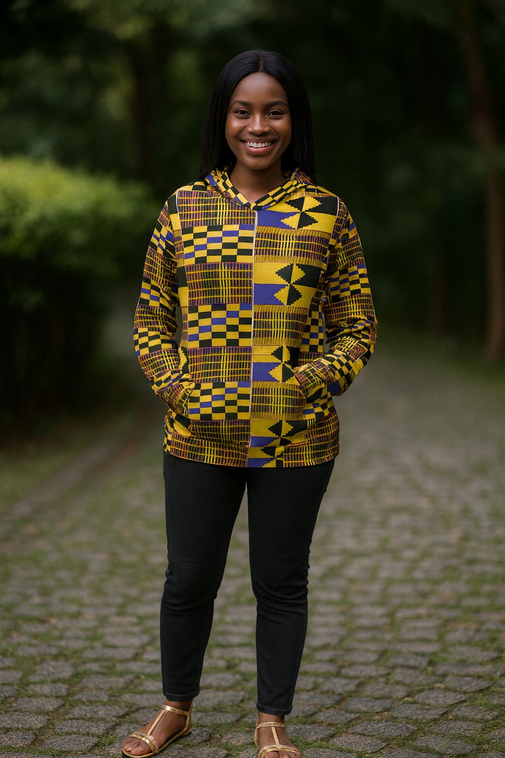 Kente Tribal Hoodie | African Print Streetwear | Afrocentric Fashion