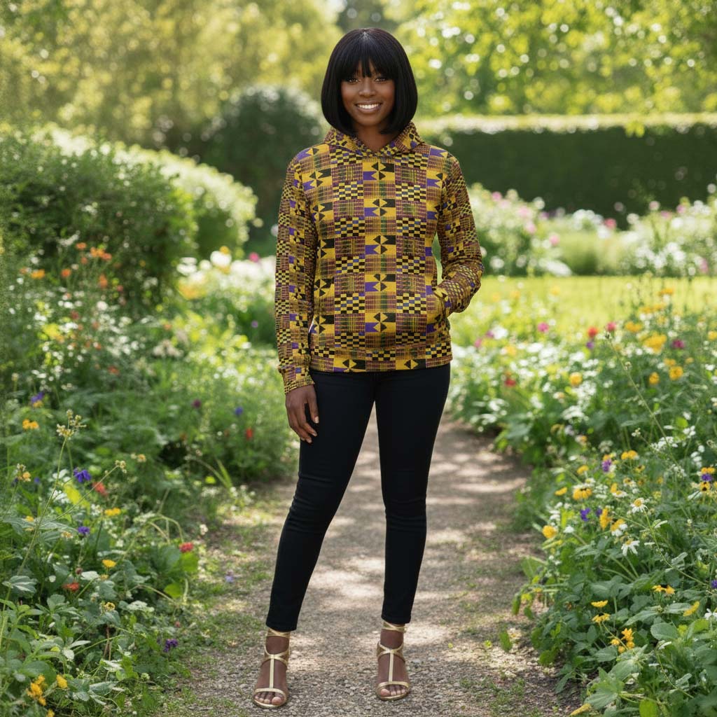 Kente Tribal Hoodie | African Print Streetwear | Afrocentric Fashion