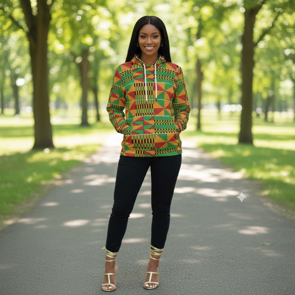 Kente Tribal Pattern Hoodie | Stylish African Street Fashion