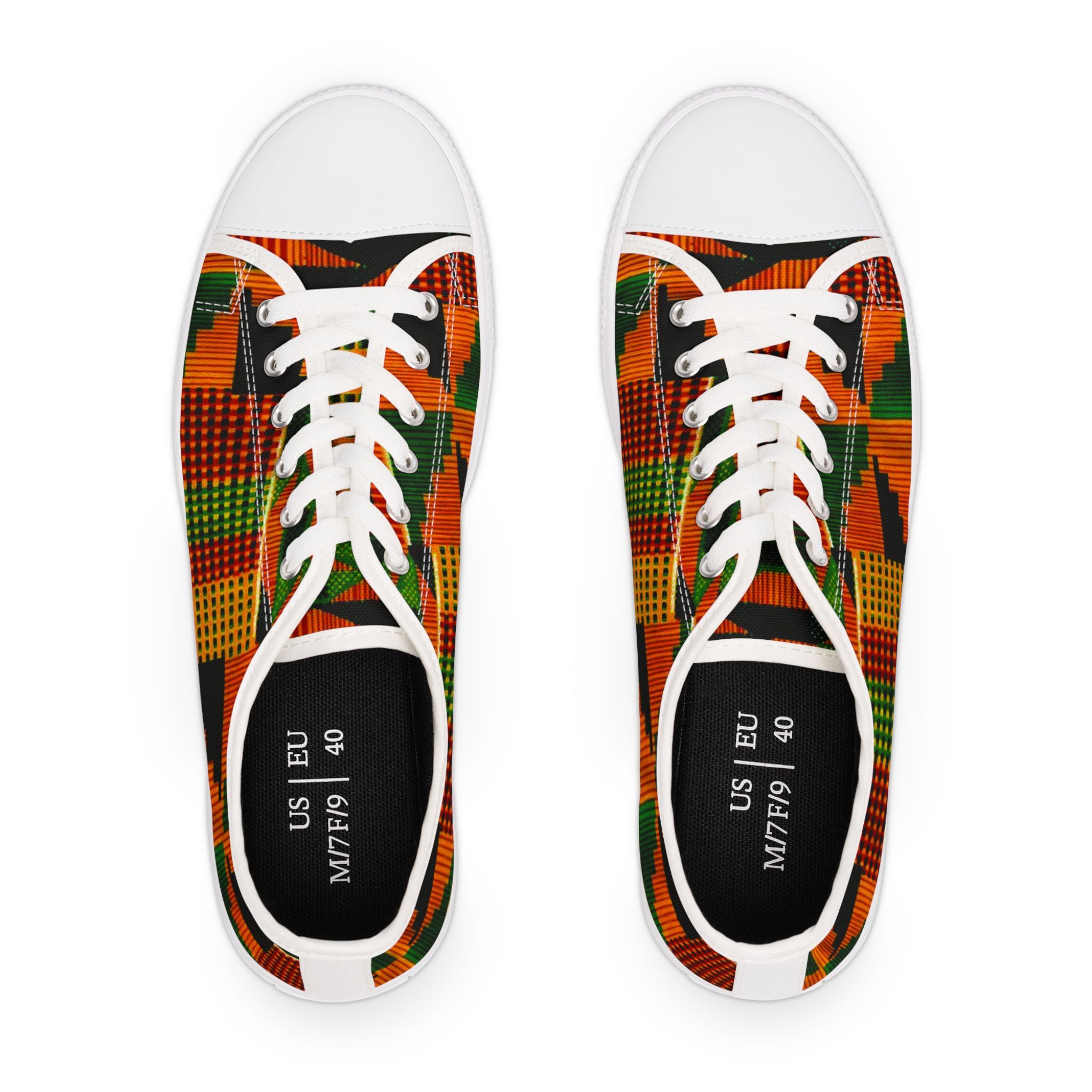 Kente Shoe | African Print Sneaker | Womens Low Canvas
