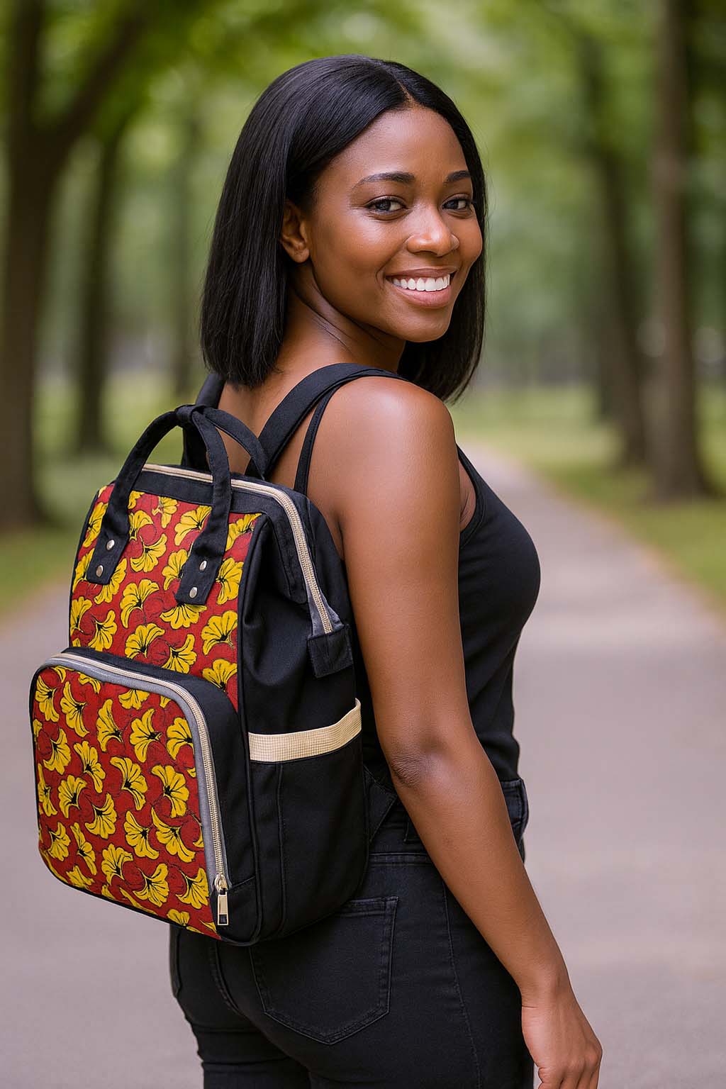 Multicoloured Ankara Backpack Floral Print | Afrocentric Fashion