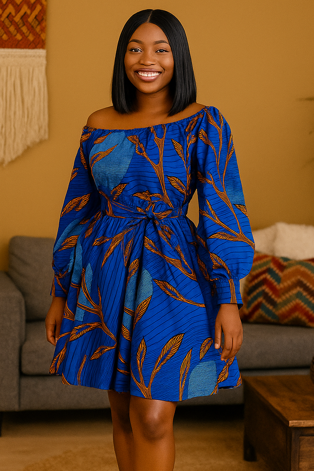 Playful African Short Dress Flare – Bold & Culturally Chic
