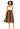 Tribal Skirt Flare | Abstract Cowrie Print Midi Length Brown
