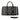 African Leather Travel Bag with Black & White Mud Cloth Print