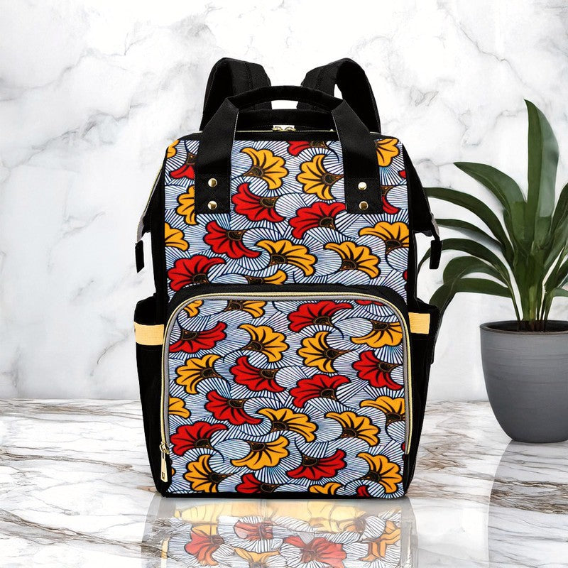 Wedding Flower Ankara Backpack | Afrocentric Fashion