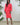 Women Faux Wrap Midi Pencil Dress Bishop Big Sleeve Coral