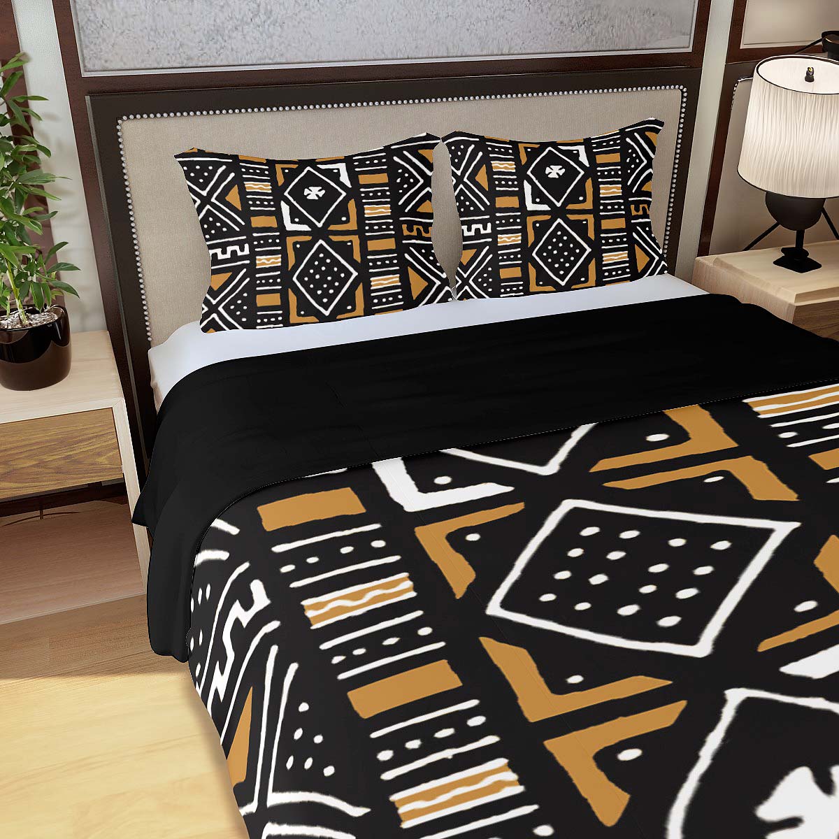 Bogolanfini African Inspired Bedding Duvet and Pillow Covers