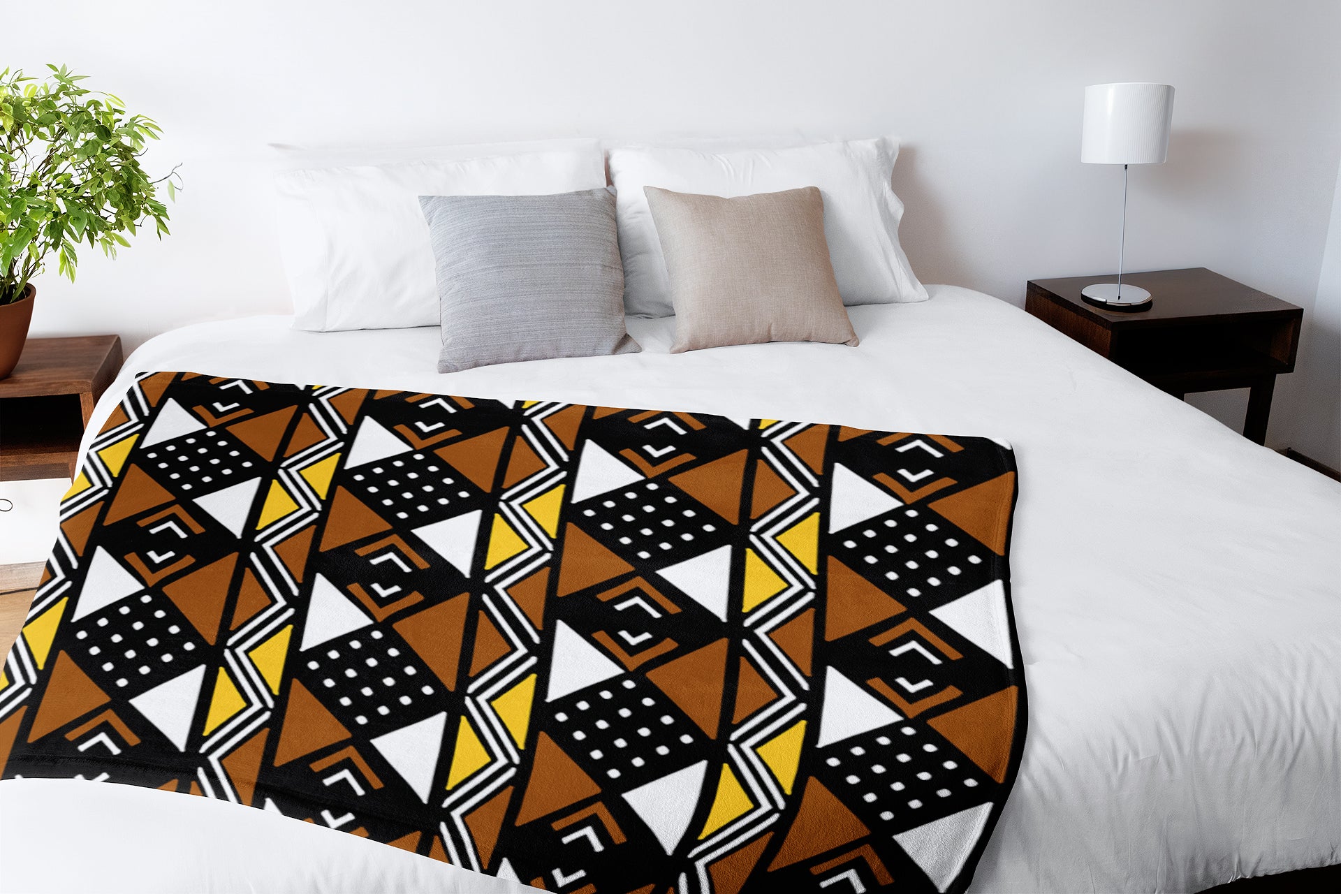 African Blanket Colourful Throw Mudcloth Bold Stripe Print