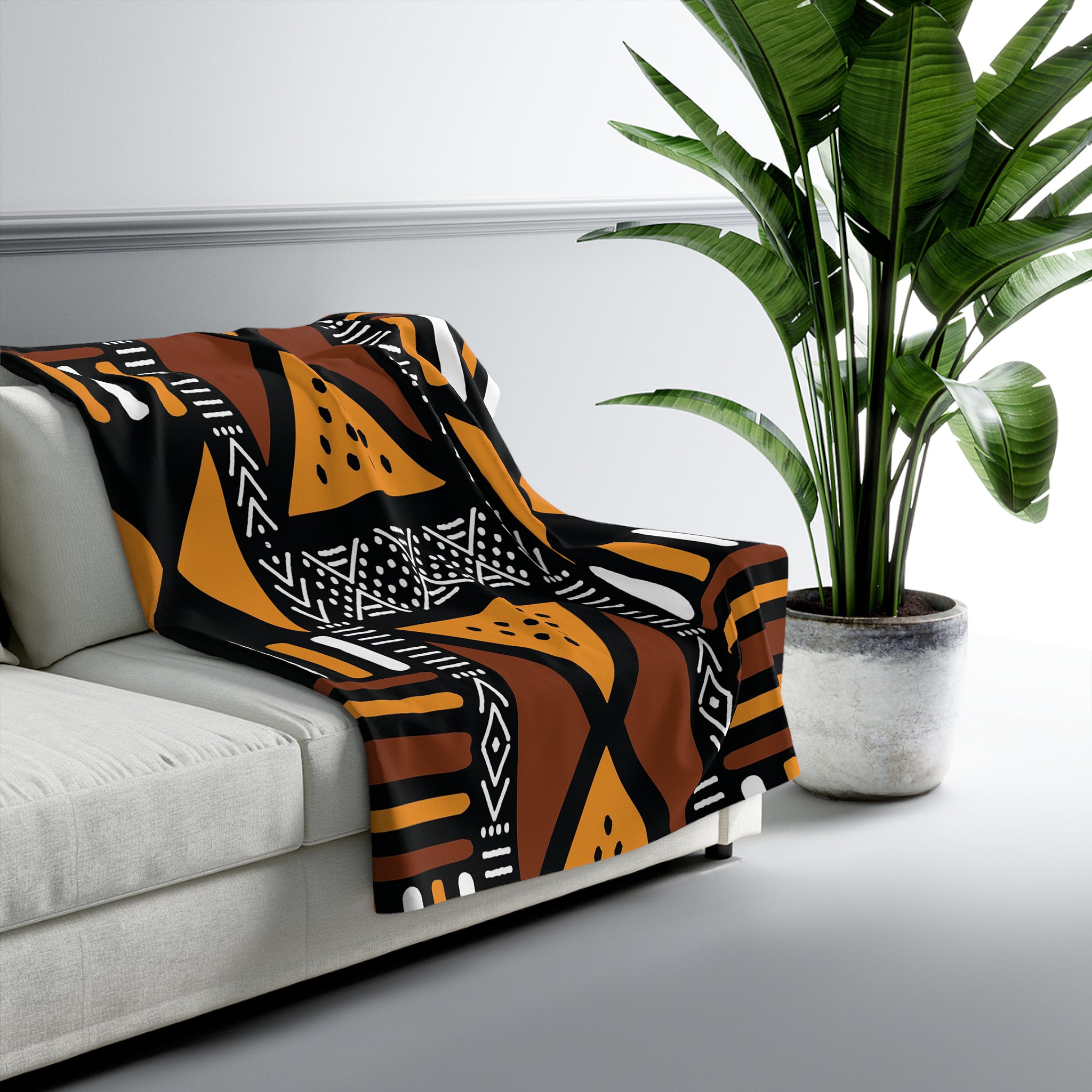 Mudcloth Throw Blanket Colourful African Print