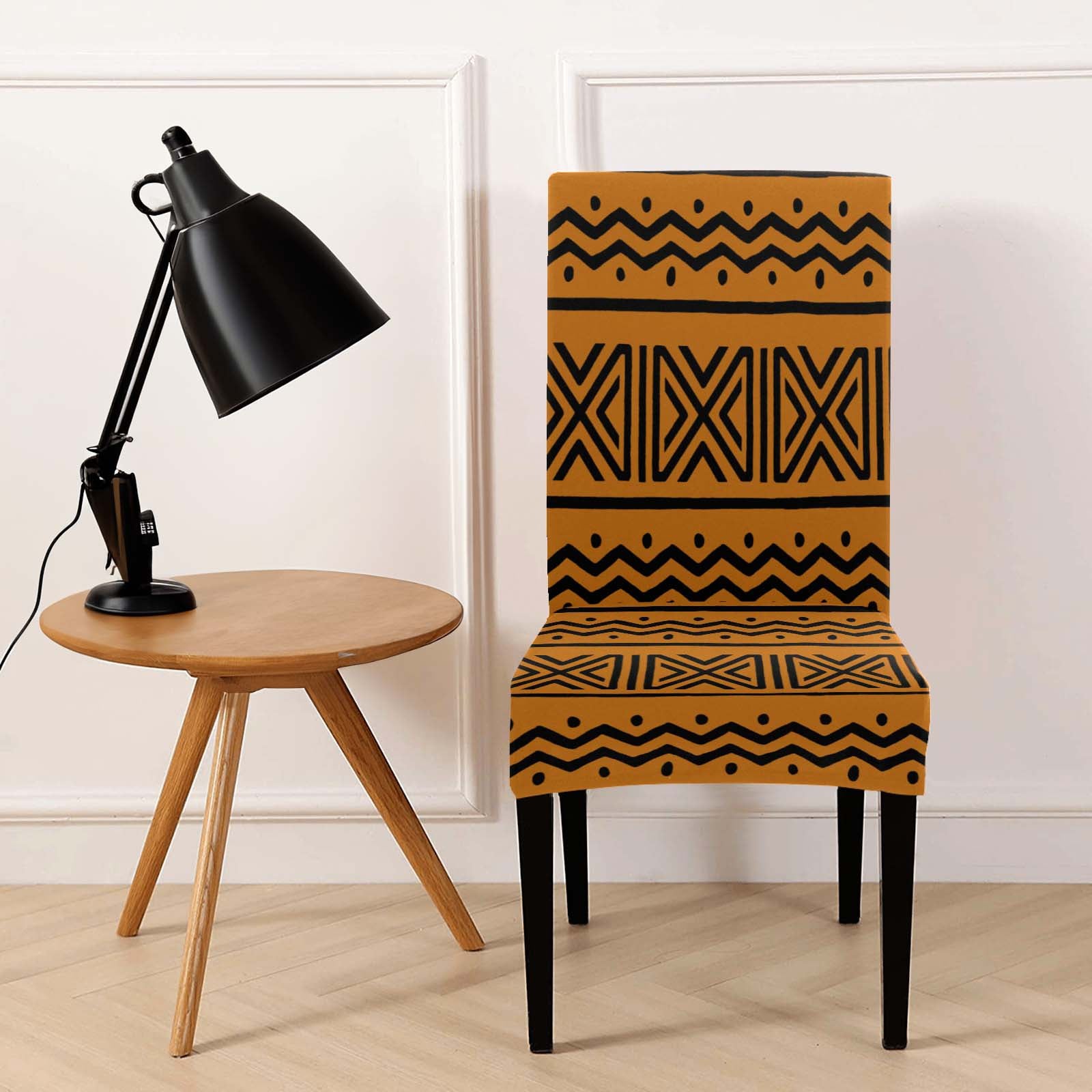 Removable Dining Chair Covers | Mudcloth Zigzag Print