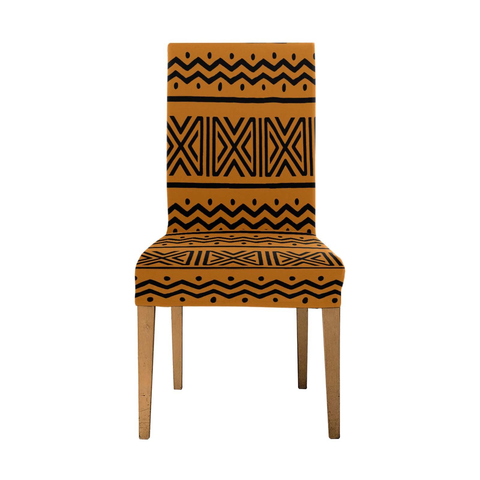 Removable Dining Chair Covers | Mudcloth Zigzag Print