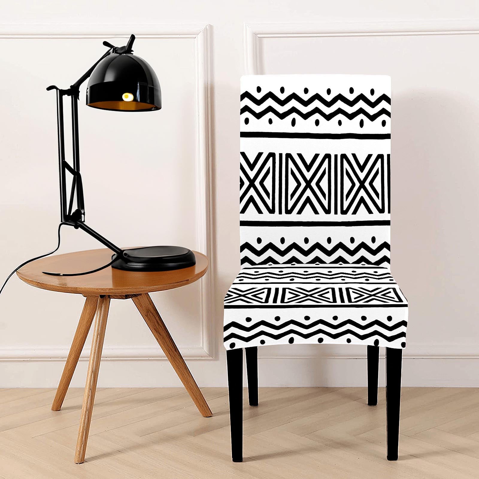 African Chair Covers in Removable Mudcloth Stretchy Fabric