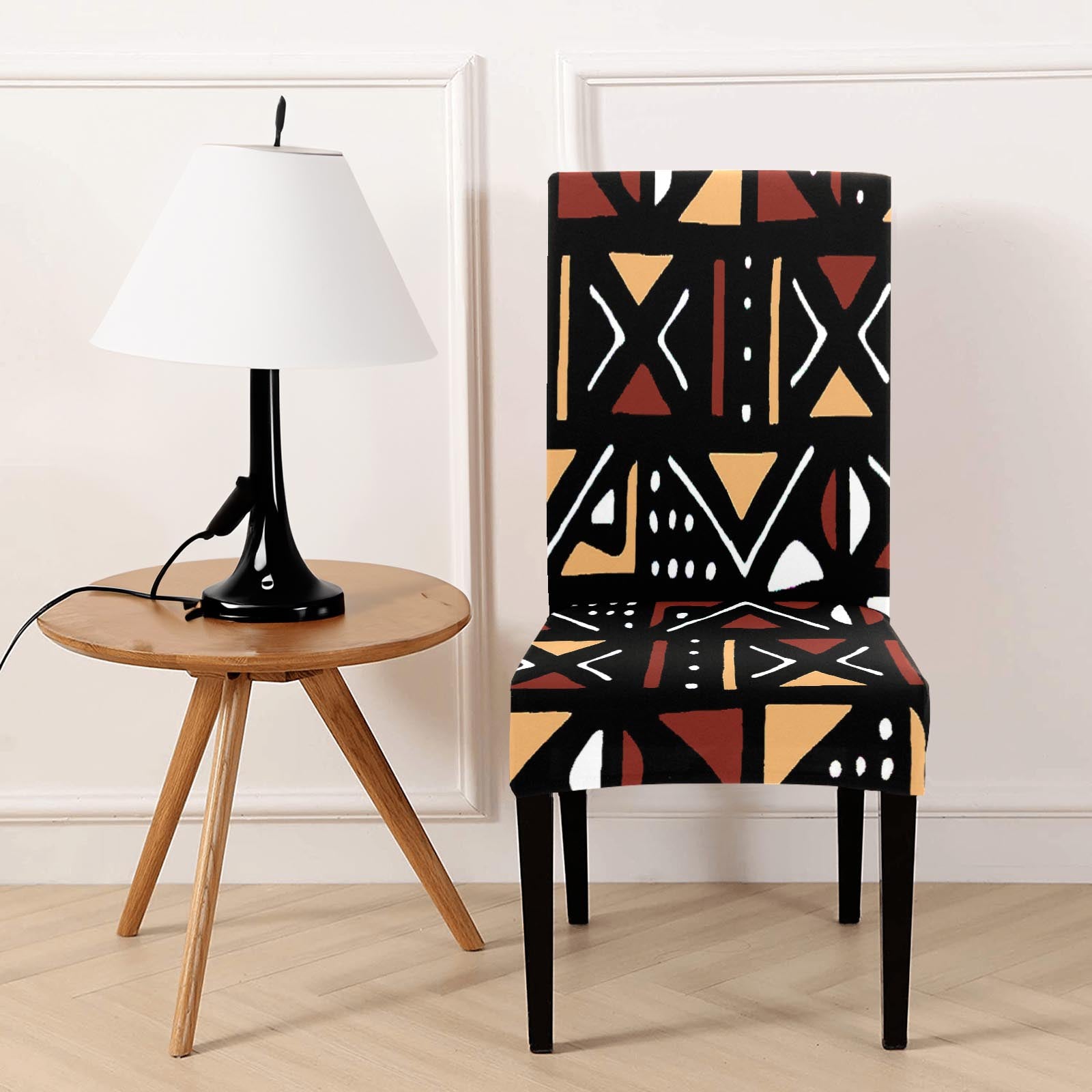 African Mudcloth Print Chair Cover | Removable & Stylish