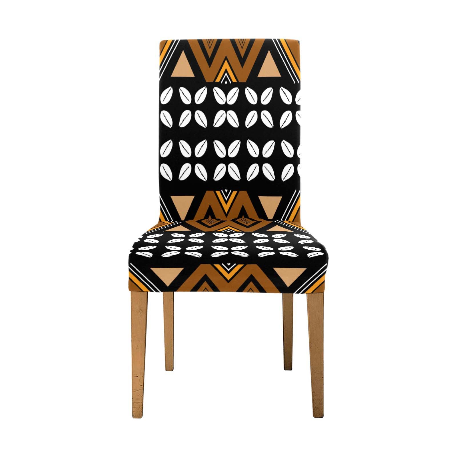 Stretchy Chair Covers | African Mudcloth Shell Print