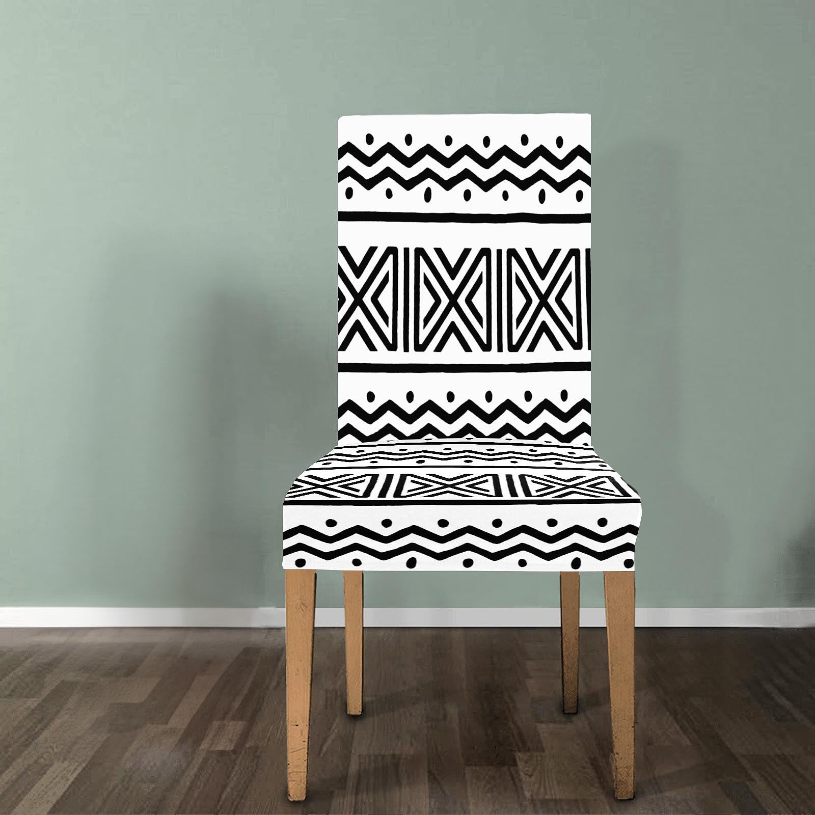 African Chair Covers in Removable Mudcloth Stretchy Fabric