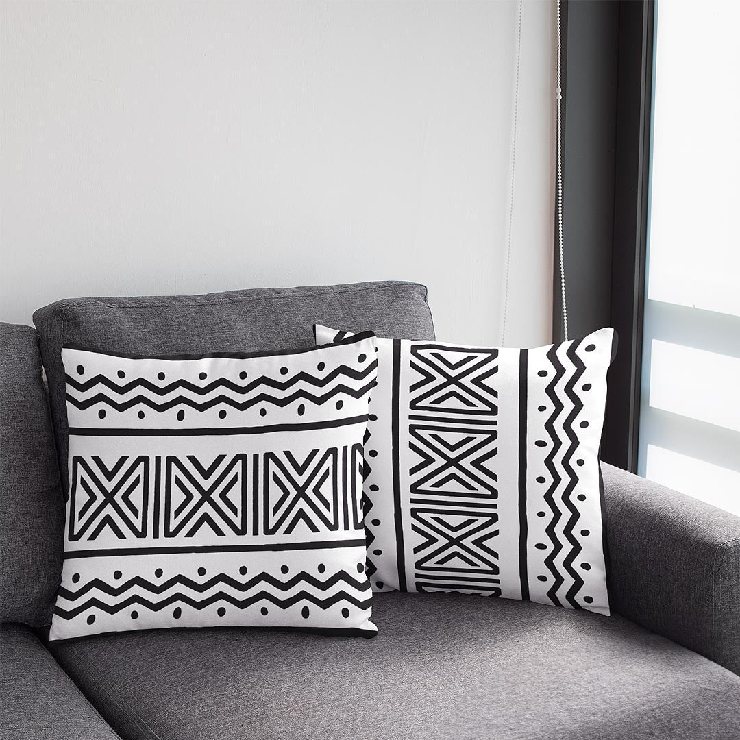 Mudcloth Pillow Cover | African Inspired Decor - 2 Sets