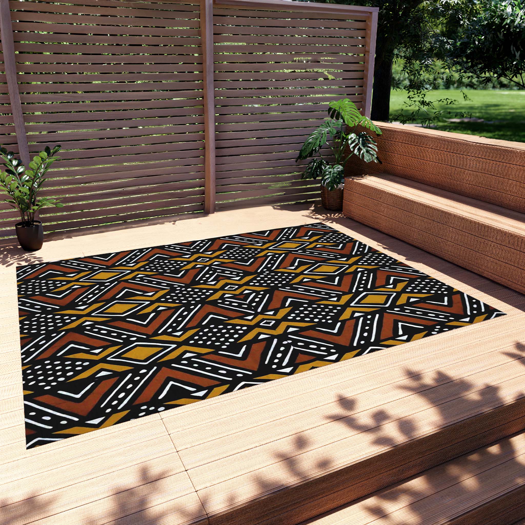 African Sustainable Outdoor Rug Mudcloth Exterior Carpet