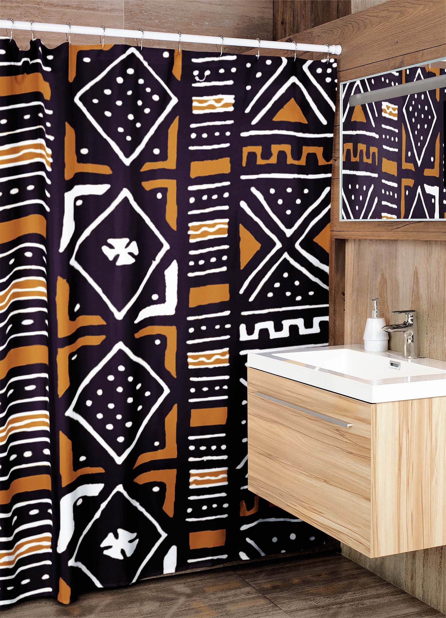 Beautiful African American Shower Curtain Bathroom Theme