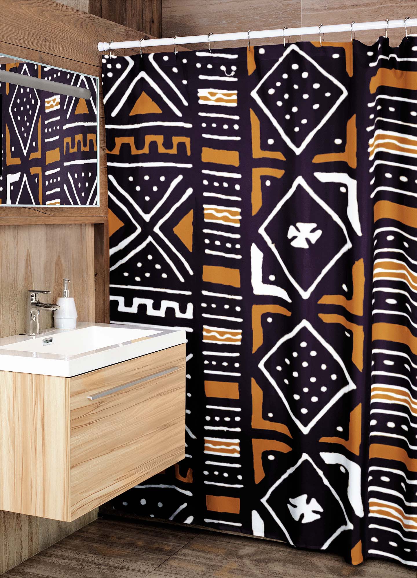 Beautiful African American Shower Curtain Bathroom Theme