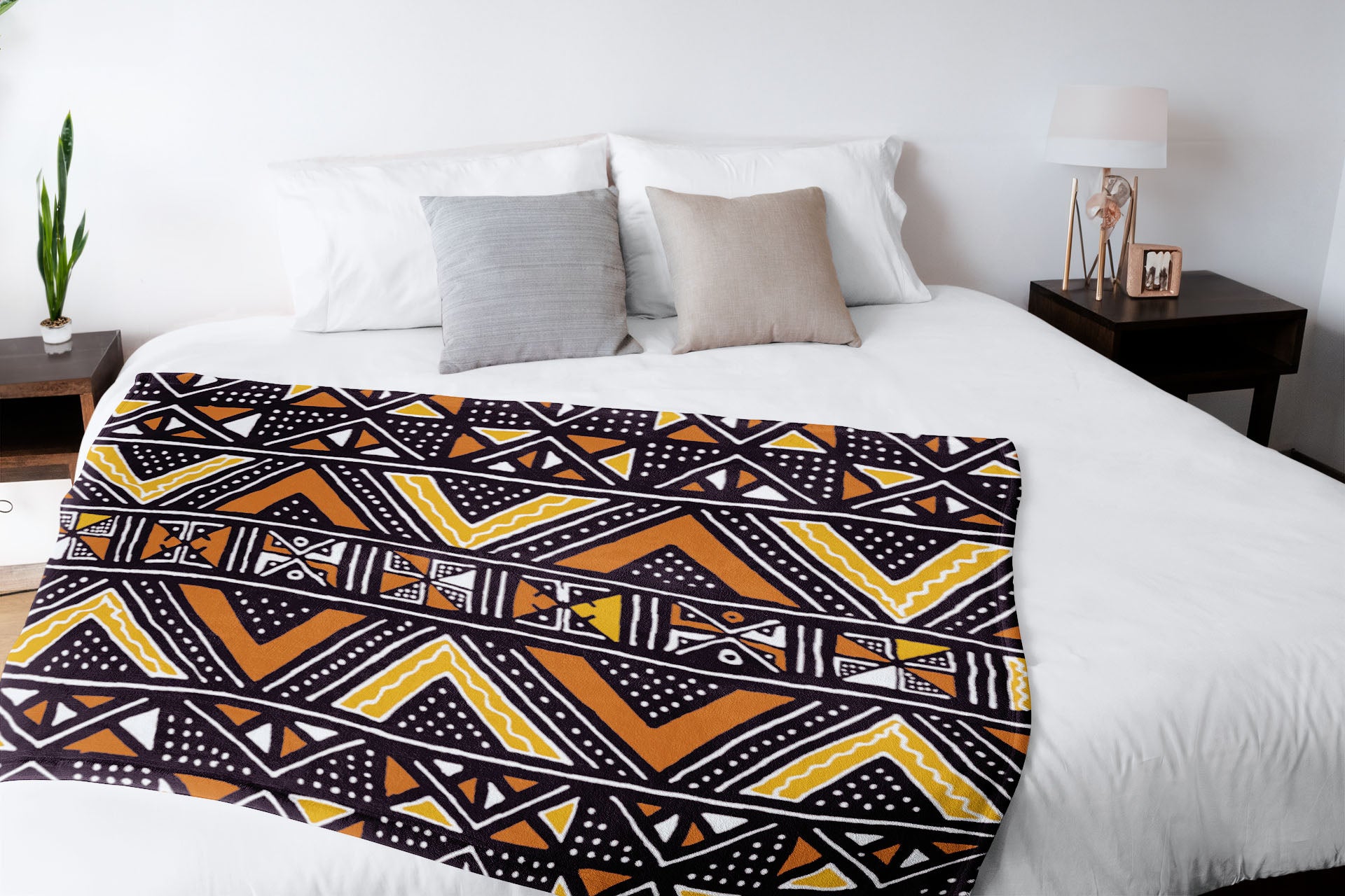 African Traditional Blanket Tribal Throw Mudcloth Print