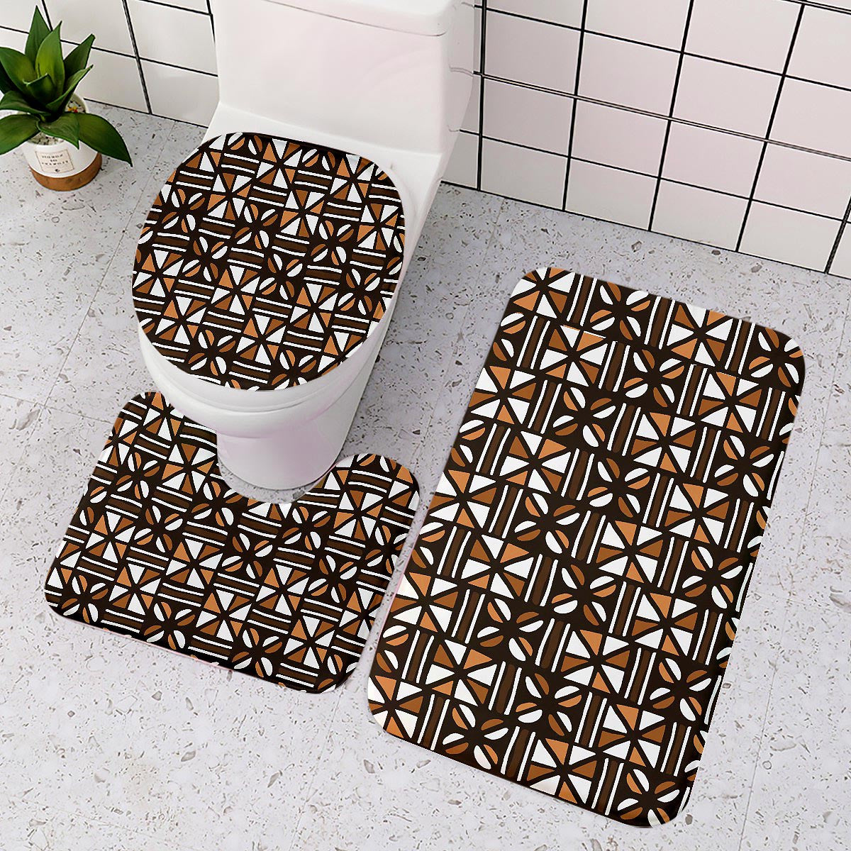 African Afro Bathroom Sets Mud Cloth Print - 4 Piece