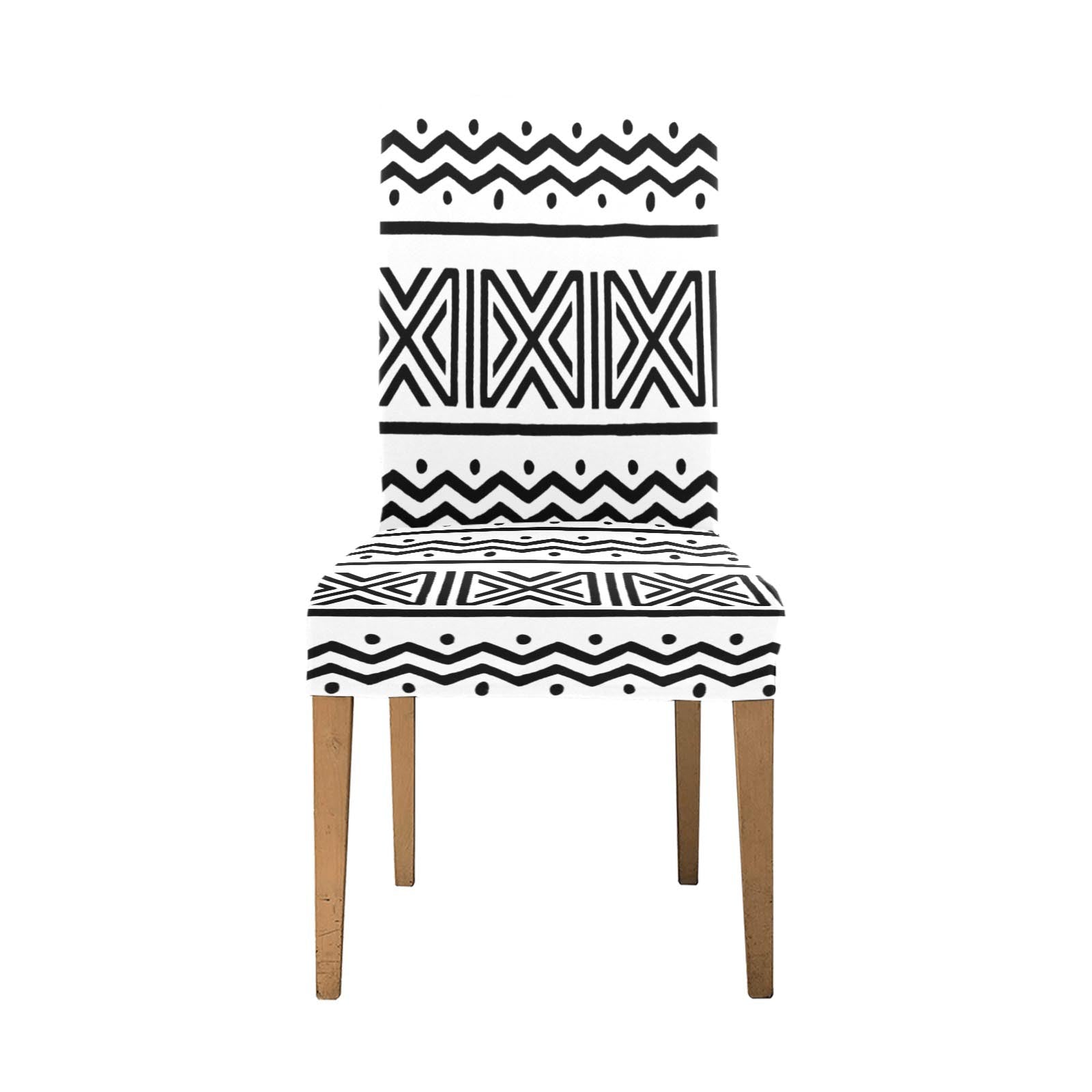 African Chair Covers in Removable Mudcloth Stretchy Fabric