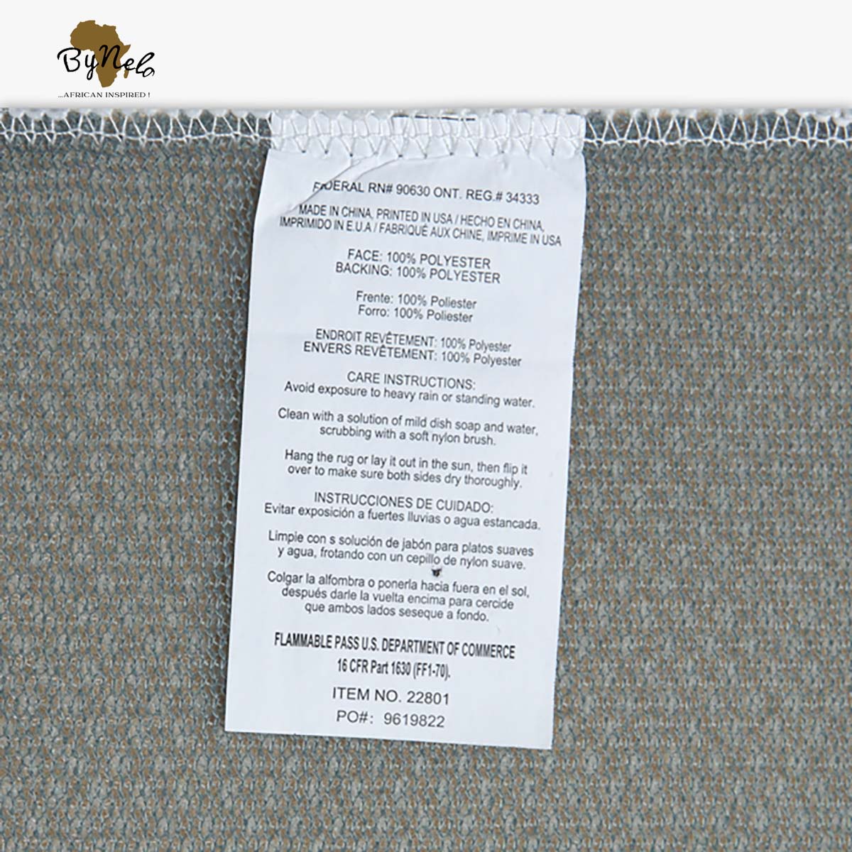 African Rugs for Living Room | Black White Carpet - Bynelo