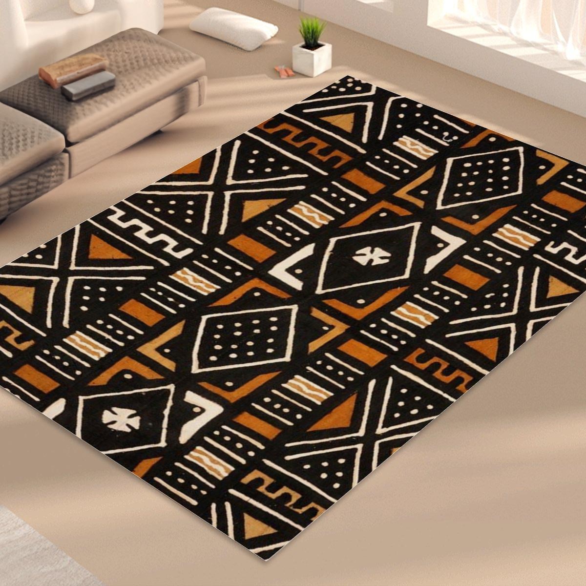Mud Cloth Ethnic Carpet African Print Rug