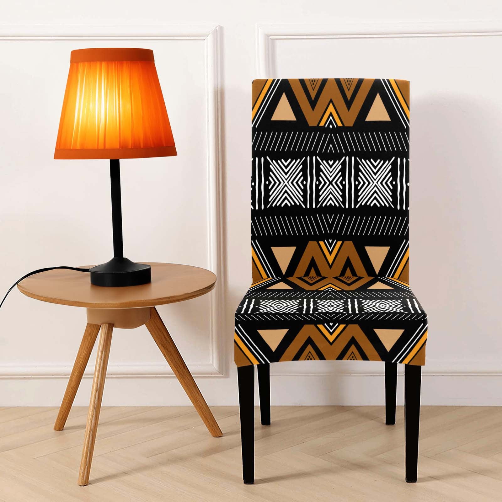 African Removable Dining Chair Covers | Mudcloth Print
