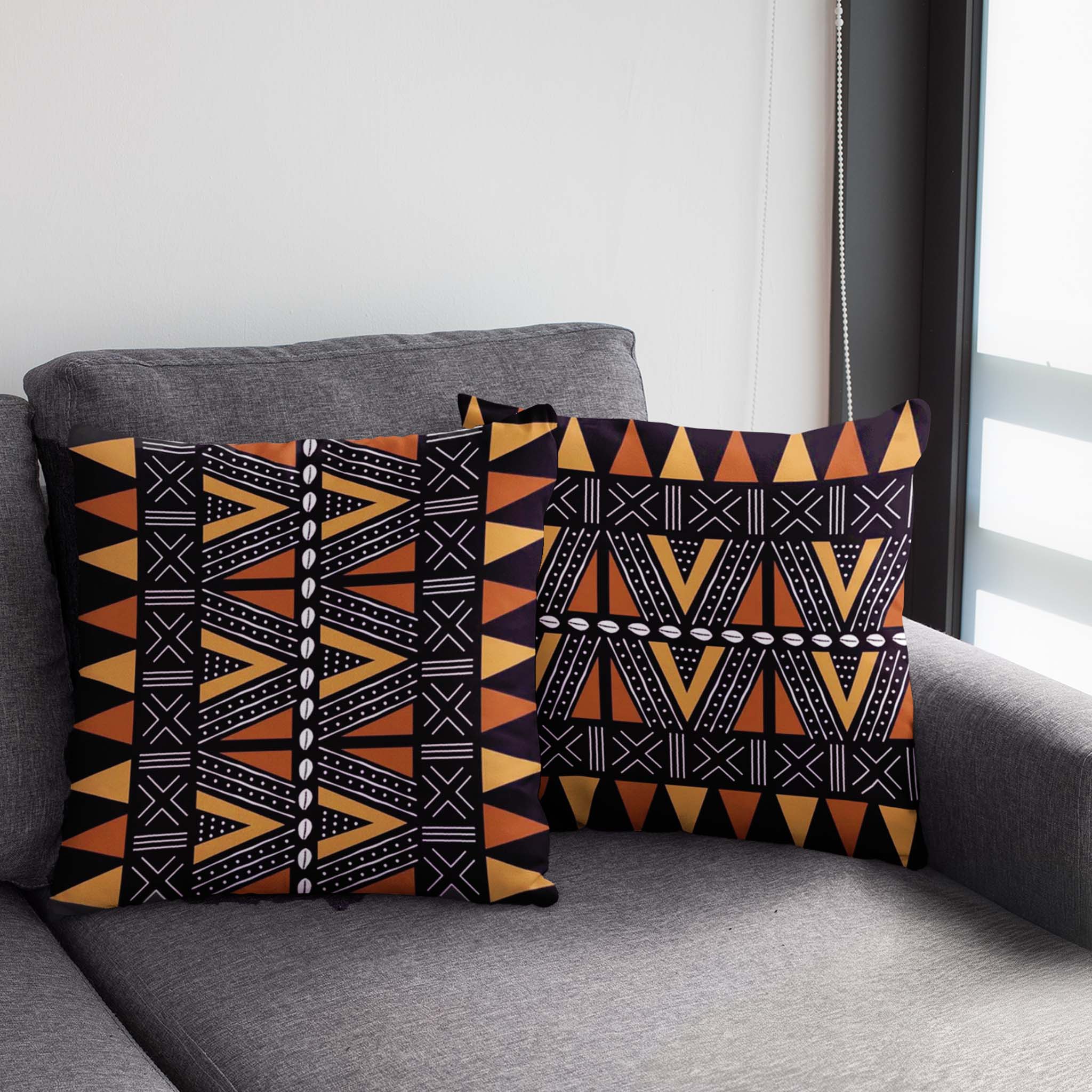 Cowrie African Print Pillow Cover | Traditional Culture - 2 Sets